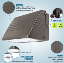 Load image into Gallery viewer, NG-FWP-70W Selectable Full Cut Off Wall Pack 0-10 dimmable dusk to dawn