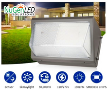 Load image into Gallery viewer, NG-WP-150W-508P-GLS 150w LED Wall Pack with Photocell 5000k Daylight 120/277vac