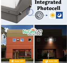Load image into Gallery viewer, NG-WP-150W-508P-GLS 150w LED Wall Pack with Photocell 5000k Daylight 120/277vac