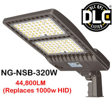 Load image into Gallery viewer, NG-SB-320W LED PREM DLC Shoebox Light Fixture 5000K Slip Fitter or Pole Mount 44,800LM 120-277v Integrated Photocell