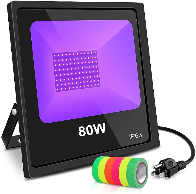 80w Club Stage Event Party Flood Lights - UV Novelty Black Light with Neon Tape