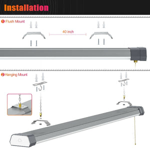 4FT 100 Watt Linkable Linear Shop Light Pendant or Surface Fixture 5000k 13,000 Lumens