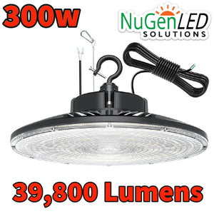 NG-UFOPR-300W-508-B 300w LED UFO High Bay 5000k 120/277vac 5YR Warranty 39,800 Lumens