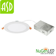 Load image into Gallery viewer, $12 Each - 12 pack - ASD‐JBR‐4D12AC‐WH 4 inch cut-in wafer slim downlight 12w color selectable dimmable
