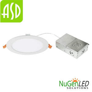 $12 Each - 12 pack - ASD‐JBR‐4D12AC‐WH 4 inch cut-in wafer slim downlight 12w color selectable dimmable