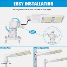 Load image into Gallery viewer, White NG-PL-320W LED Parking Lot Area Light Universal Mounting Bracket Dusk to Dawn