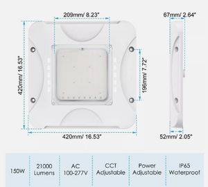 NG-CP-150WCD-458S-WAEH LED Canopy Light Selectable 90w 120w 150w 45k 50k 57k
