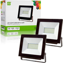 Load image into Gallery viewer, 2 PACK - ASD 50w LED Flood Light yoke trunnion mount dark brown chassis 5000k Daylight