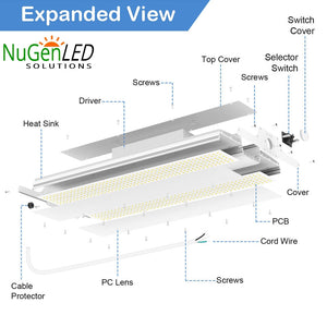 NG-LHB-240WCD-358 LED LINEAR HIGH BAY 240W/200W/150W CCT TUNABLE 3/4/5K 100-277VAC