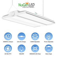 Load image into Gallery viewer, NG-LHB-200WCD-358 LED LINEAR HIGH BAY 200W/150W/120W CCT TUNABLE 3/4/5K 100-277VAC