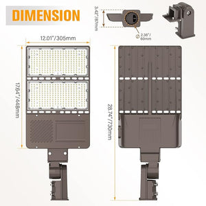NG-PL-320W LED Parking Lot Area Light 5000k Daylight Premium DLC Integrated Photocell Option Shoebox 120-277v