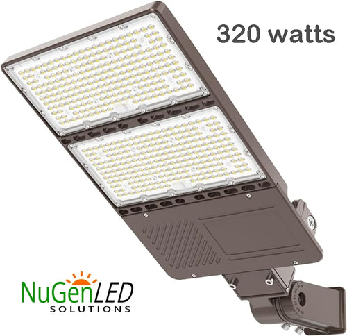 NG-PL-320W LED Parking Lot Area Light 5000k Daylight Premium DLC Integrated Photocell Option Shoebox