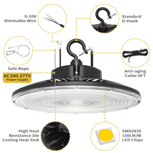 NG-UFOPR-300W-508-B 300w LED UFO High Bay 5000k 120/277vac 5YR Warranty 39,800 Lumens