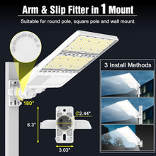 Load image into Gallery viewer, White NG-PL-320W LED Parking Lot Area Light Universal Mounting Bracket Dusk to Dawn