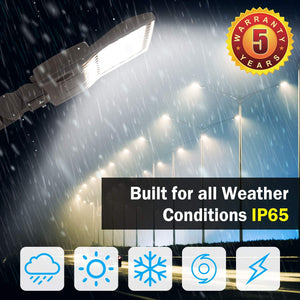 NuGen LED NG-NSB-150W PREMIUM DLC Shoebox Pole Light Fixture 5000K 21,000LM CHOOSE AC120-277V or 277-480V