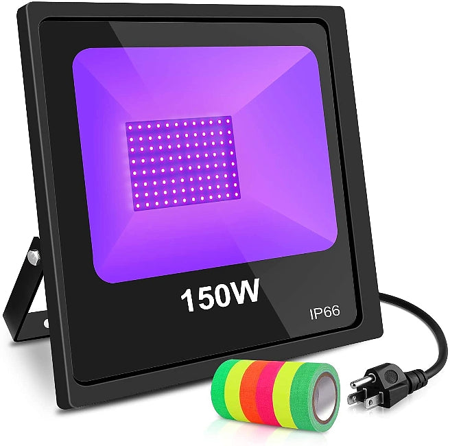 150w Club Stage Event Party Flood Lights - UV Novelty Black Light with Neon Tape