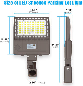 NuGen LED NG-NSB-150W PREMIUM DLC Shoebox Pole Light Fixture 5000K 21,000LM CHOOSE AC120-277V or 277-480V