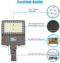 Load image into Gallery viewer, NuGen LED NG-NSB-150W PREMIUM DLC Shoebox Pole Light Fixture 5000K 21,000LM CHOOSE AC120-277V or 277-480V