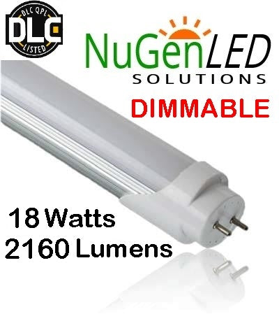 dimmable 25 PACK ~ 18 Watt Zohnson LED T8 Tubes 2160LM Type A B Hybrid Dual Double End Bypass Ballast Compatible  Tube 5000k Frosted
