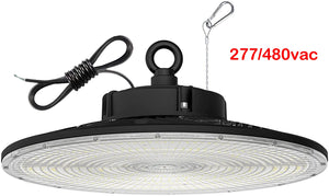 277/480v 240 Watt UFO Round High Bay LED 32,531 LM Premium DLC 5000K NG-UFOPR-240WH-50K