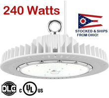 Load image into Gallery viewer, WHITE 240 Watt UFO Round High Bay LED 33,800LM DLC 5000K dimmable NG-IHB-240W