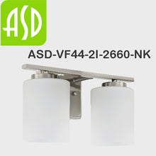 Load image into Gallery viewer, ASD Bathroom Vanity Fixture Satin Nickel Opal Glass Shades 2, 3 or 4 lamps