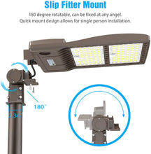 Load image into Gallery viewer, NG-SB-320WH-508 LED 480v Shoebox Pole DLC Light Fixture 5000K Slip Fitter or Arm Mount 44,800LM