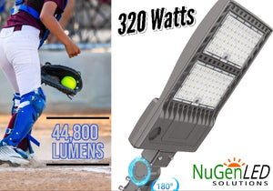 NG-NSB-320W LED PREM DLC Shoebox Sports Light Fixture 5000K 44,800LM 120-277v