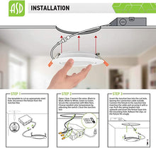 Load image into Gallery viewer, ASD 4 Inch Gimbal LED Recessed down light w/ Junction Box 3 CCT Selectable 3000K 4000K 5000K LED Dimmable Downlight Directional 9W 630Lm