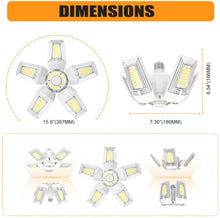 Load image into Gallery viewer, 100 Watt LED Adjustable 5 Blade Leaf E26 E39 11000 Lumens Garage Shop Light