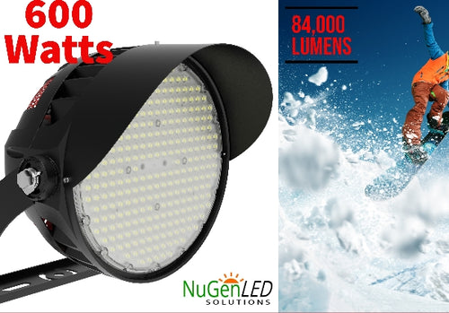 NG-CL-600w-507-BFR 600 Watt LED Sports Light 60 deg beam 5000k 84,000LM 120/277 and 277/480v