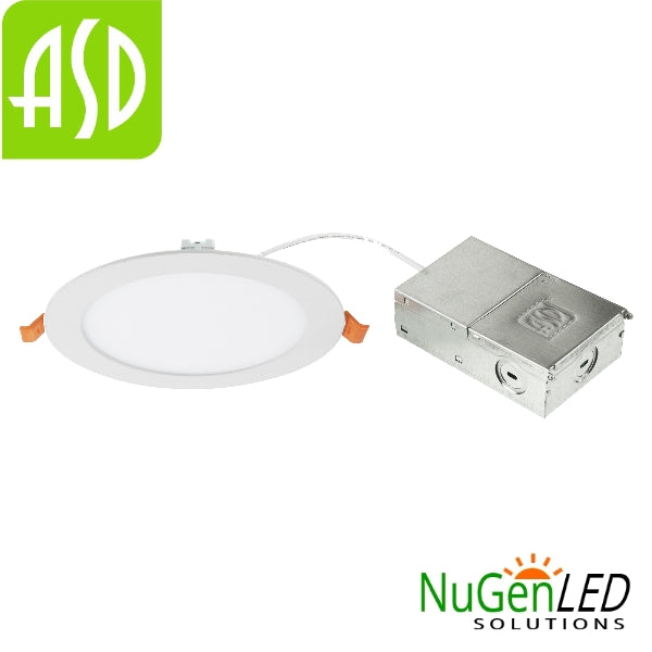 12 Pack ASD-JBR-6D15AC-WH-12PACK ASD LED Round Recessed Downlight 6