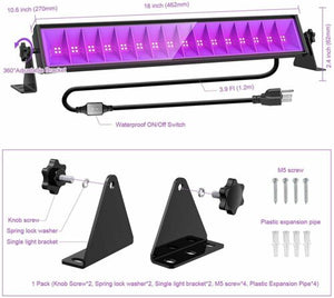 80W UV LED Black Light Bar Glow Party DJ Club Stage Lighting - IP65 Weatherproof