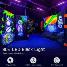 Load image into Gallery viewer, 80W UV LED Black Light Bar Glow Party DJ Club Stage Lighting - IP65 Weatherproof