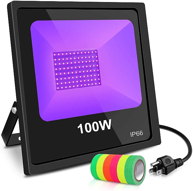 100w Club Stage Event Party Flood Lights - UV Novelty Black Light with Neon Tape