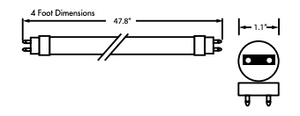 (25pcs) 14w TCP PROLine T8 4FT Type B Dual Bypass LED Tubes 5000k or 4100k LS4T814B241K LS4T814B250K