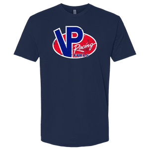 VP Racing Fuels Vintage Logo Distressed Mens T Shirt Navy Blue # 9508