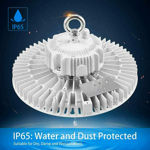 WHITE 200 Watt UFO Round High Bay LED Light Fixture 29,848 LM DLC 5K dimmable NG-UFO-200W