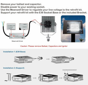 SALE - NGRK-300WH LED Shoebox Retrofit Kit 36,083LM 5YR Warranty 5000K 200-480V