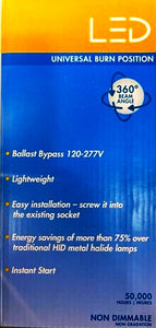 TCP FED28N15050E39CL 30W LED Glass Filament Lamp ED28 5000K 6000Lm 120-277V E39