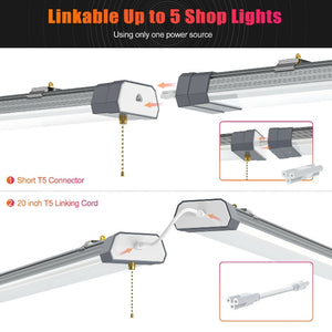 4FT 100 Watt Linkable Linear Shop Light Pendant or Surface Fixture 5000k 13,000 Lumens