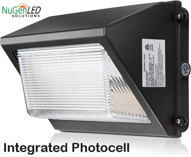 60 Watt LED Wall Pack & photocell 7320LM 5k IP65 5YR Warranty 120-277v