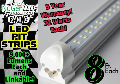 20 PACK 72 Watt LED Pit Strips 8FT Clear V Integrated Linkable Tubes Lights +9000LM 5000K