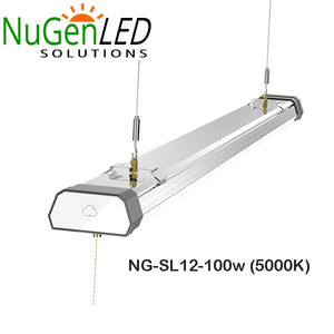 4FT 100 Watt Linkable Linear Shop Light Pendant or Surface Fixture 5000k 13,000 Lumens