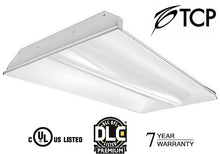 Load image into Gallery viewer, TCP 2X4 3 Selectable Wattage Center Basket Volumetric Troffer 5000k or 4100k TRV4UZD3850K TRV4UZD3841K DLC PREM 7YR WARRANTY 29 38 46 WATT